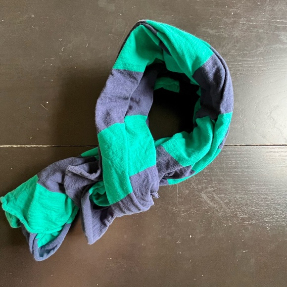 American Eagle Y2K cotton fashion scarf, navy and turquoise - Picture 3 of 4